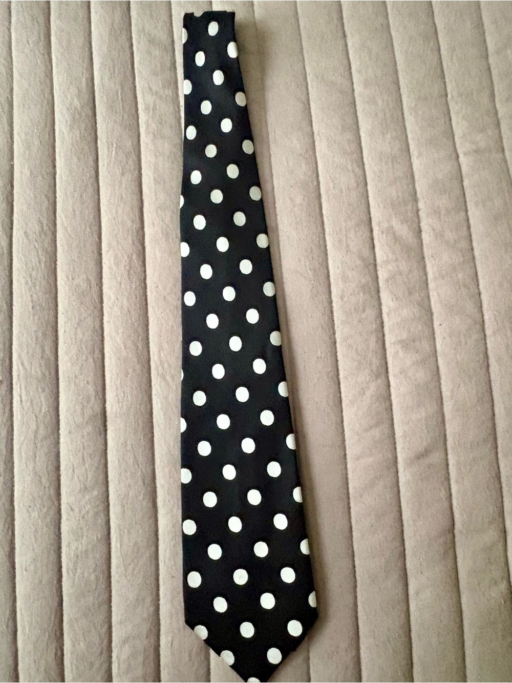 Black Silk Polka Dot Tie - Black & white dots